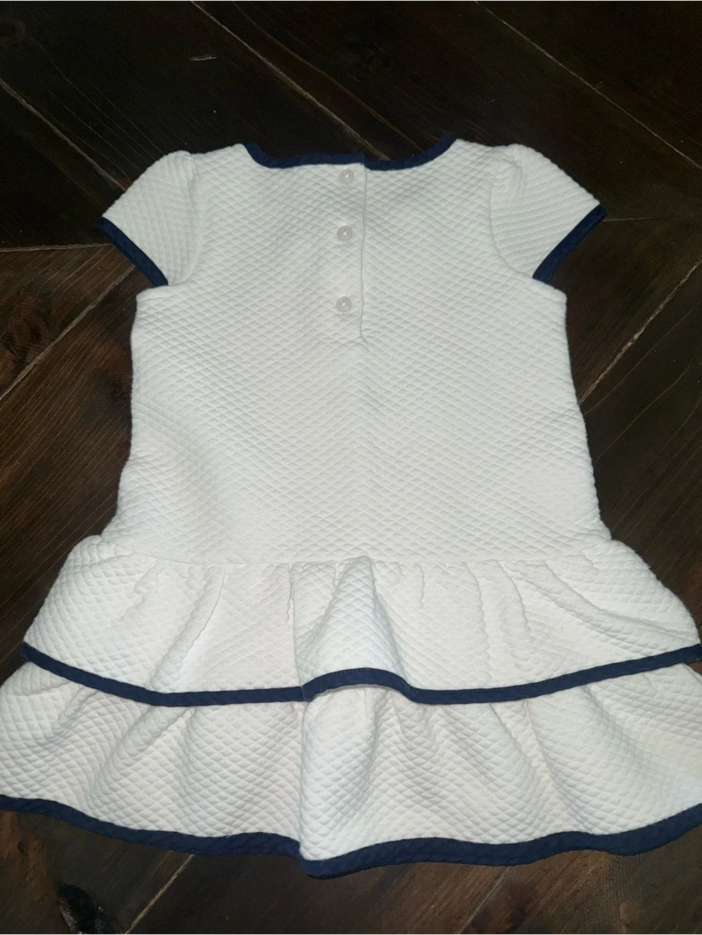 Janie and Jack Quilted Tiered Dress Red White Blue Size 18/24 Month